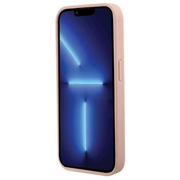 Original Case APPLE IPHONE 15 PRO MAX Guess Hardcase Croco Triangle Metal Logo (GUHCP15XPCRTHCP) pink 3666339152291