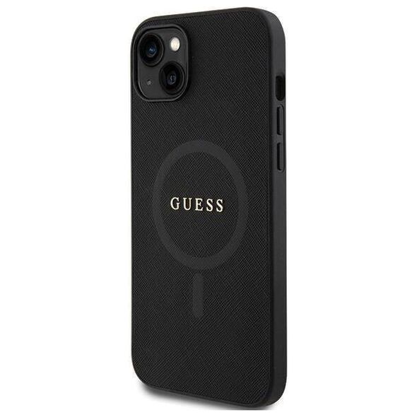 Original Case APPLE IPHONE 15 PLUS Guess Hardcase Saffiano MagSafe (GUHMP15MPSAHMCK) black 3666339155773