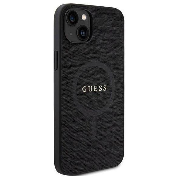 Original Case APPLE IPHONE 15 PLUS Guess Hardcase Saffiano MagSafe (GUHMP15MPSAHMCK) black 3666339155773