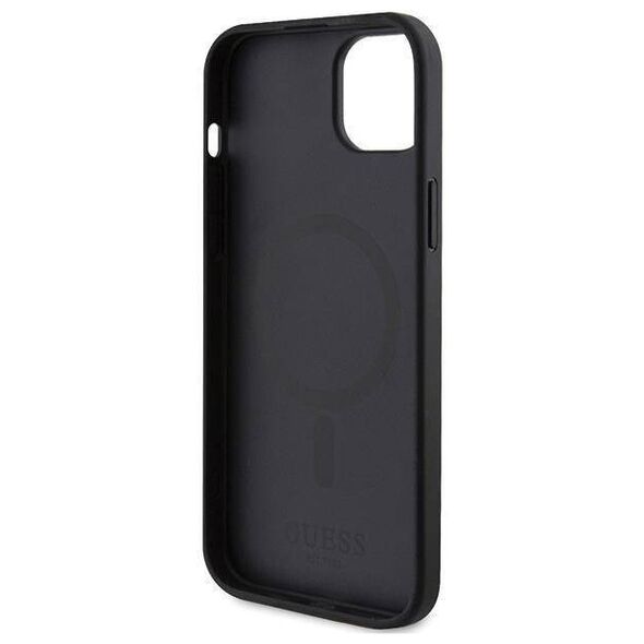 Original Case APPLE IPHONE 15 PLUS Guess Hardcase Saffiano MagSafe (GUHMP15MPSAHMCK) black 3666339155773