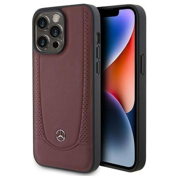 Case APPLE IPHONE 15 PRO Mercedes Leather Urban Line (MEHCP15LARMRE) red 3666339171834