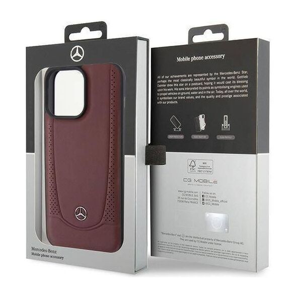 Case APPLE IPHONE 15 PRO Mercedes Leather Urban Line (MEHCP15LARMRE) red 3666339171834
