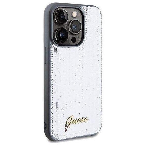 Original Case IPHONE 14 PRO MAX Guess Hardcase Sequin Script Metal (GUHCP14XPSFDGSS) silver 3666339173142