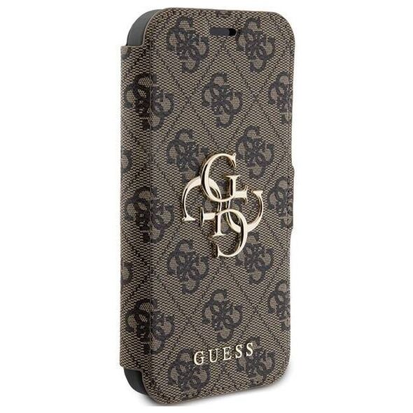 Original Case APPLE IPHONE 15 PRO Guess Book 4G Metal Gold Logo (GUBKP15L4GMGBR) brown 3666339194444
