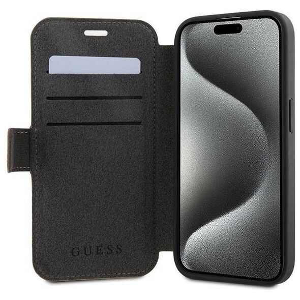 Original Case APPLE IPHONE 15 PRO Guess Book 4G Metal Gold Logo (GUBKP15L4GMGBR) brown 3666339194444