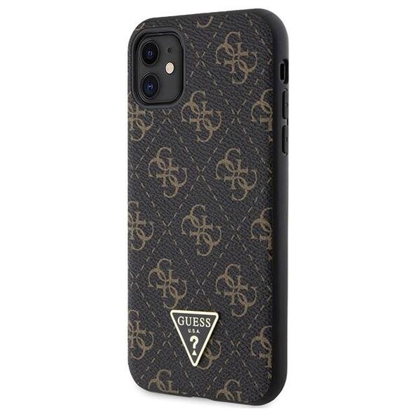 Original Case IPHONE 11 Guess Hardcase 4G Triangle Metal Logo (GUHCN61PG4GPK) black 3666339225667