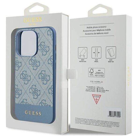 Original Case APPLE IPHONE 15 PRO Guess Hardcase 4G Stripe Collection (GUHCP15LG4GLBL) blue 3666339209896
