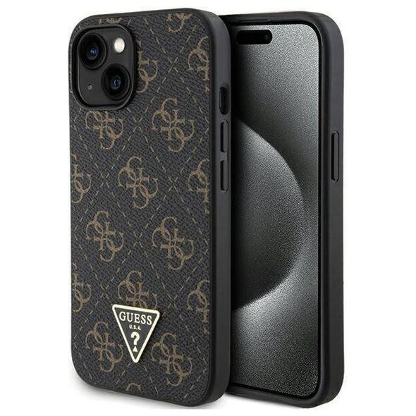 Original Case IPHONE 14 PLUS / 15 PLUS Guess Hardcase 4G Triangle Metal Logo (GUHCP15MPG4GPK) black 3666339225773