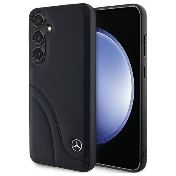 Original Case SAMSUNG GALAXY S24+ Mercedes Hardcase Leather Curved Stitches (MEHCS24M23RBCSK) black 3666339240981