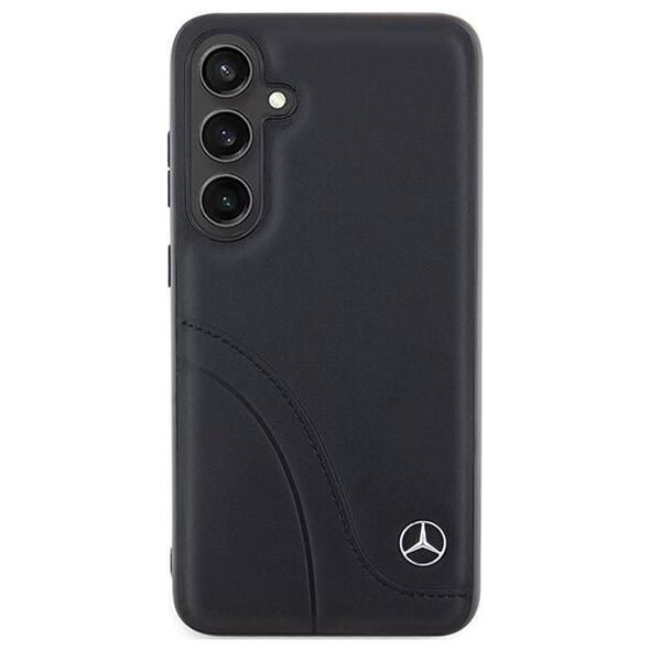 Original Case SAMSUNG GALAXY S24+ Mercedes Hardcase Leather Curved Stitches (MEHCS24M23RBCSK) black 3666339240981
