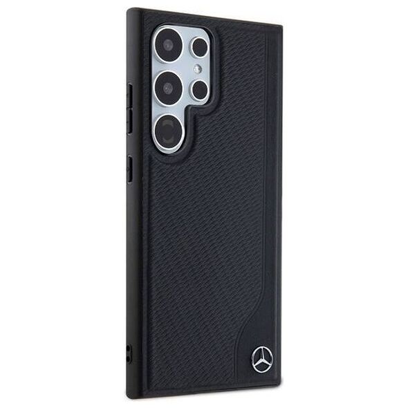 Original Case SAMSUNG GALAXY S24 ULTRA Mercedes Hardcase Leather Debossed Line MagSafe (MEHMS24L23RBGVK) black 3666339240967