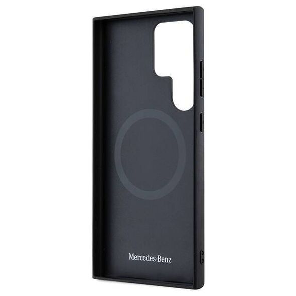 Original Case SAMSUNG GALAXY S24 ULTRA Mercedes Hardcase Leather Debossed Line MagSafe (MEHMS24L23RBGVK) black 3666339240967