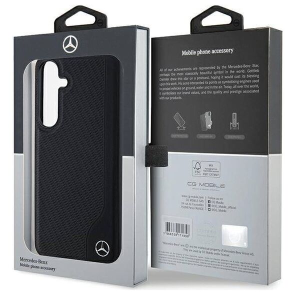 Original Case SAMSUNG GALAXY S24 Mercedes Hardcase Leather Debossed Line MagSafe (MEHMS24S23RBGVK) black 3666339240943