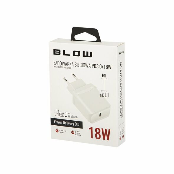BLOW Φορτιστής με υποδοχή USB-C PD3.0 18W BLOW  έως 12 άτοκες Δόσεις DM-76-004