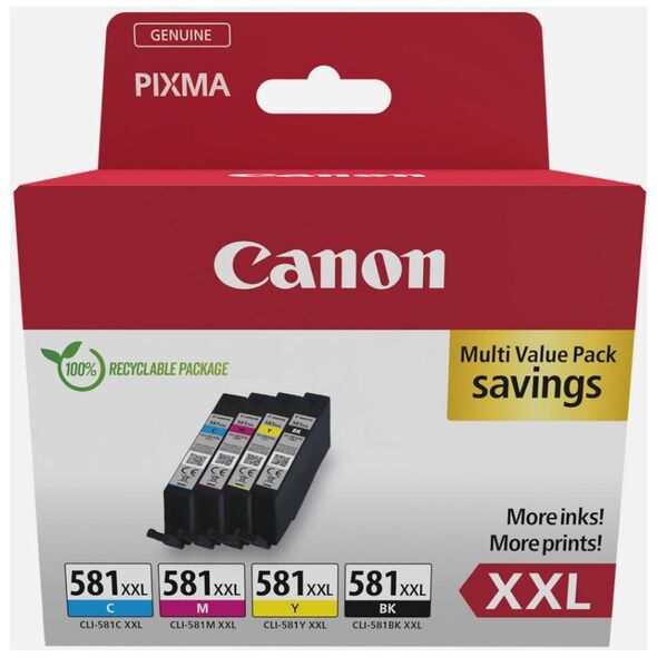Canon Μελάνι Inkjet CLI-581XXL CMYK (1998C007) (CANCLI-581XXLMP) έως 12 άτοκες Δόσεις