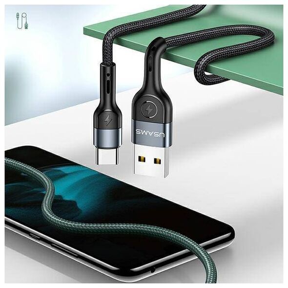 Cable 2A 1m USB - USB-C Usams U55 SJ449USBSG02 (US-SJ449) green 6958444945262