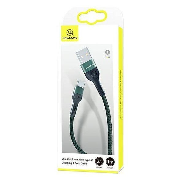 Cable 2A 1m USB - USB-C Usams U55 SJ449USBSG02 (US-SJ449) green 6958444945262