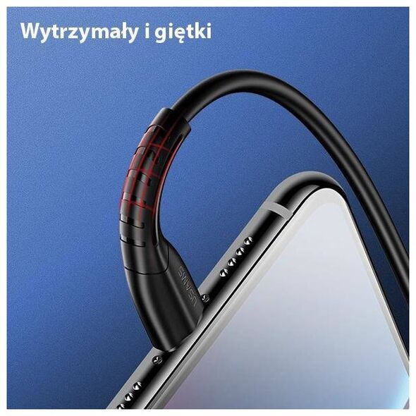 Cable 2A 1m USB - USB-C Usams U35 SJ366USB01 (US-SJ366) black 6958444981123