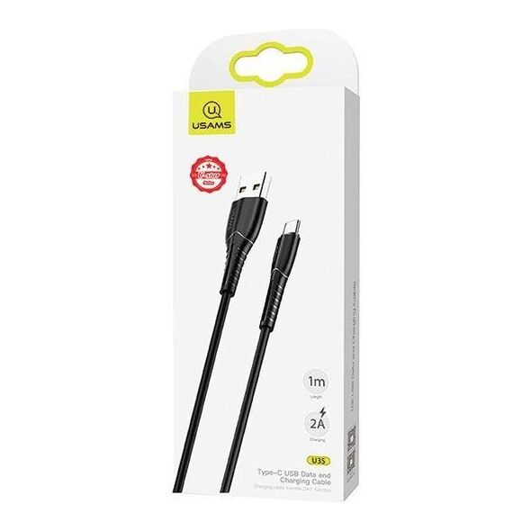 Cable 2A 1m USB - USB-C Usams U35 SJ366USB01 (US-SJ366) black 6958444981123
