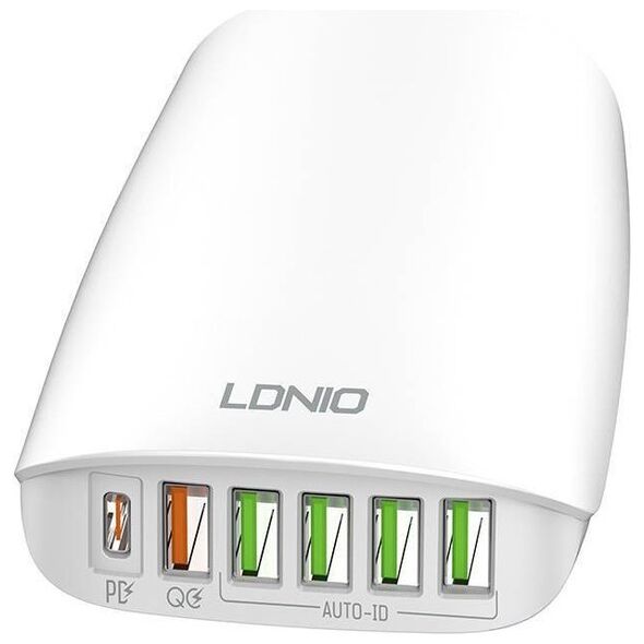 LDNIO A6573C EU 5USB, USB-C 65W Wall charger + Power cord 6933138600290
