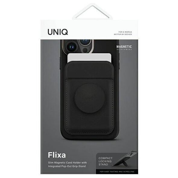 Magnetic Card MagSafe Wallet with Stand UNIQ Flixa black 8886463687024