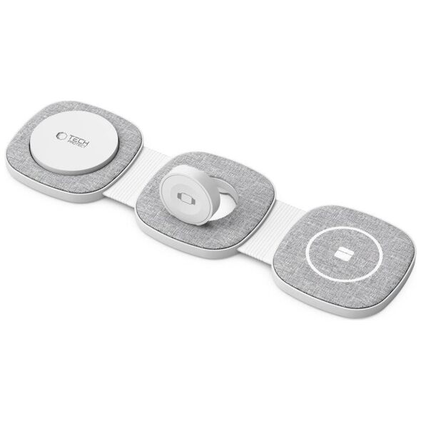 Wireless Charger Magnetic MagSafe 15W 3in1 iPhone + Apple Watch + AirPods Tech-Protect QI15W-A32 grey 5906302308255