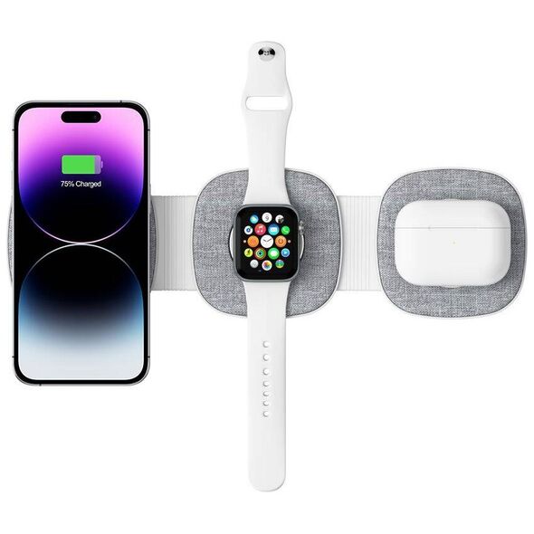 Wireless Charger Magnetic MagSafe 15W 3in1 iPhone + Apple Watch + AirPods Tech-Protect QI15W-A32 grey 5906302308255