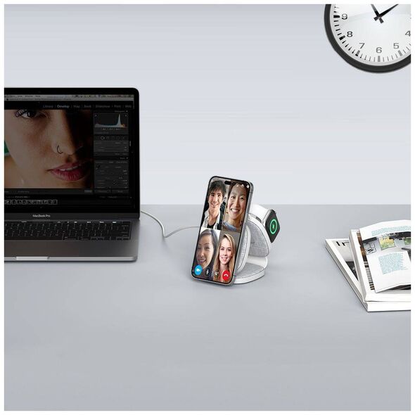 Wireless Charger Magnetic MagSafe 15W 3in1 iPhone + Apple Watch + AirPods Tech-Protect QI15W-A32 grey 5906302308255