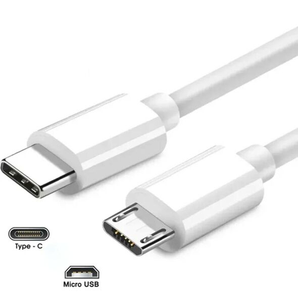Cable 1m USB-C - micro USB white 5904643013241