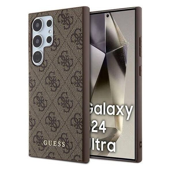 Original Case SAMSUNG GALAXY S24 ULTRA Guess Hard Case 4G Metal Gold Logo (GUHCS24LG4GFBR) brown 3666339259136