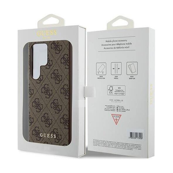 Original Case SAMSUNG GALAXY S24 ULTRA Guess Hard Case 4G Metal Gold Logo (GUHCS24LG4GFBR) brown 3666339259136