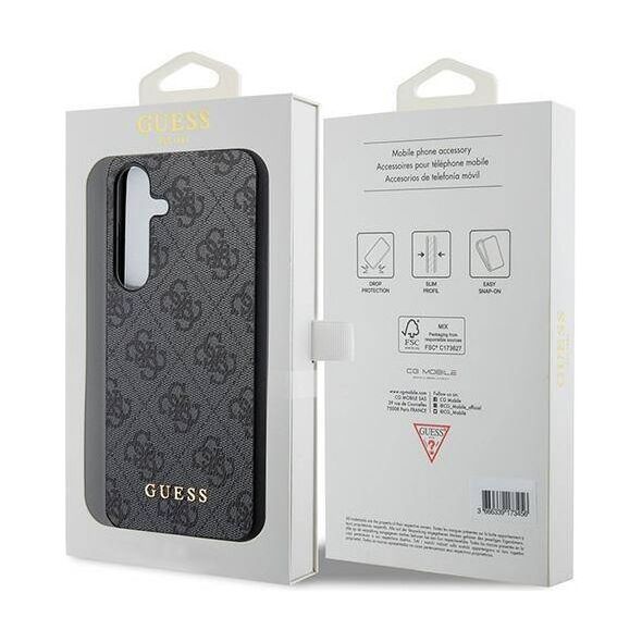 Original Case SAMSUNG GALAXY S24 Guess Hard Case 4G Metal Gold Logo (GUHCS24SG4GFGR) black 3666339259112