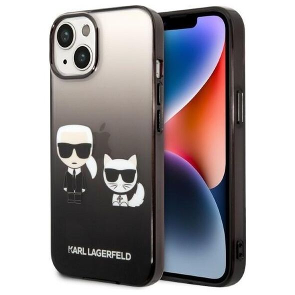 Karl Lagerfeld case for iPhone 14 Plus 6,7&quot; KLHCP14MTGKCK black HC PC/TPU K&Choupette Centered Grad 3666339086411