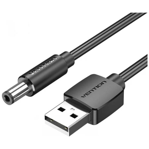 VENTION USB to DC 5.5mm Barrel Jack Power Cable 1.5M Black Tuning Fork Type (CEYBG) (VENCEYBG) έως 12 άτοκες Δόσεις