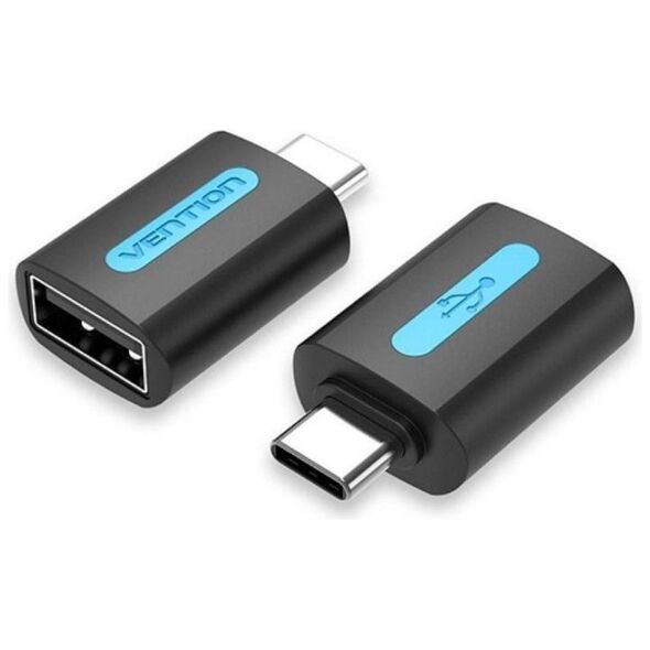 VENTION Type-C Male to USB 2.0 Female OTG Adapter Black PVC Type (CDTB0) (VENCDTB0) έως 12 άτοκες Δόσεις