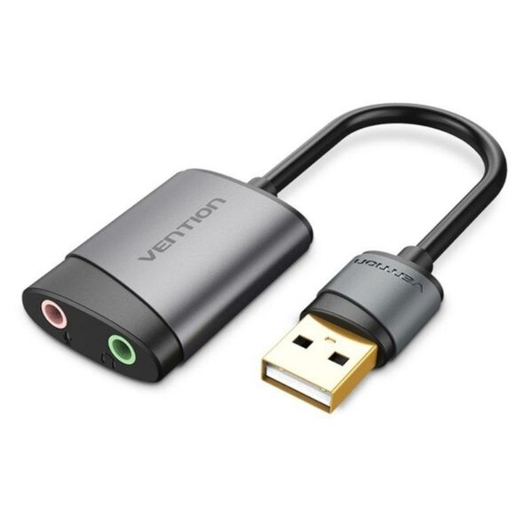 VENTION USB External Sound Card 0.15M Gray Metal Type (CDKHB) (VENCDKHB) έως 12 άτοκες Δόσεις