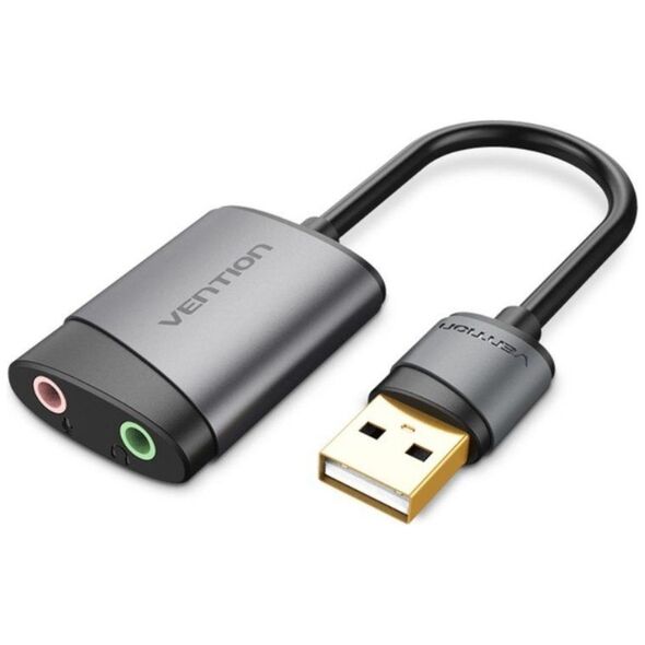 VENTION USB External Sound Card 0.15M Gray Metal Type (CDKHB) (VENCDKHB) έως 12 άτοκες Δόσεις