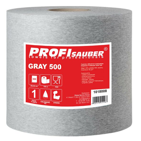 Gray nonwoven industrial cleaning cloth ProfiSauber GRAY 500