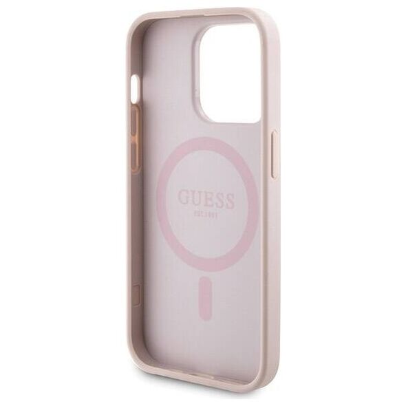 Original Case IPHONE 14 PRO Guess Hardcase + Powerbank MagSafe 4G Metal Logo 5000mAh (GUBPM5P14L4GEMGP) pink 3666339215002