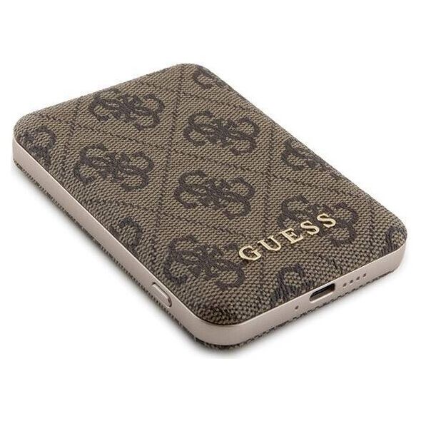 Original Case APPLE IPHONE 15 PRO Guess Hardcase + Powerbank MagSafe 4G Metal Logo 5000mAh (GUBPM5P15L4GEMGW) brown 3666339214760