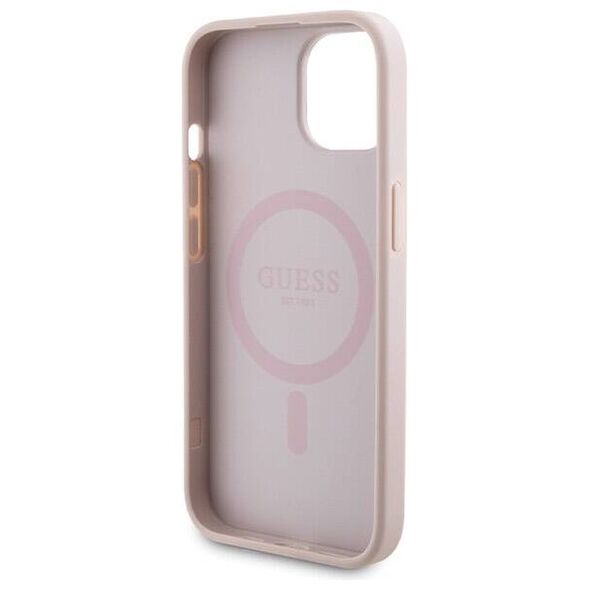 Original Case APPLE IPHONE 15 Guess Hardcase + Powerbank MagSafe 4G Metal Logo 5000mAh (GUBPM5P15S4GEMGP) pink 3666339215026