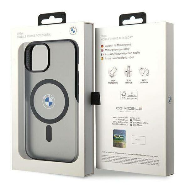 Original Case APPLE IPHONE 15 BMW Hardcase IML Signature MagSafe (BMHMP15SDSLK) black 3666339144449