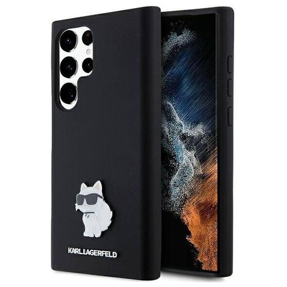 Original Case SAMSUNG GALAXY S24 ULTRA Karl Lagerfeld Silicone Choupette Metal Pin (KLHCS24LSMHCNPK) black 3666339259198