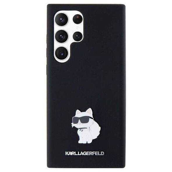 Original Case SAMSUNG GALAXY S24 ULTRA Karl Lagerfeld Silicone Choupette Metal Pin (KLHCS24LSMHCNPK) black 3666339259198