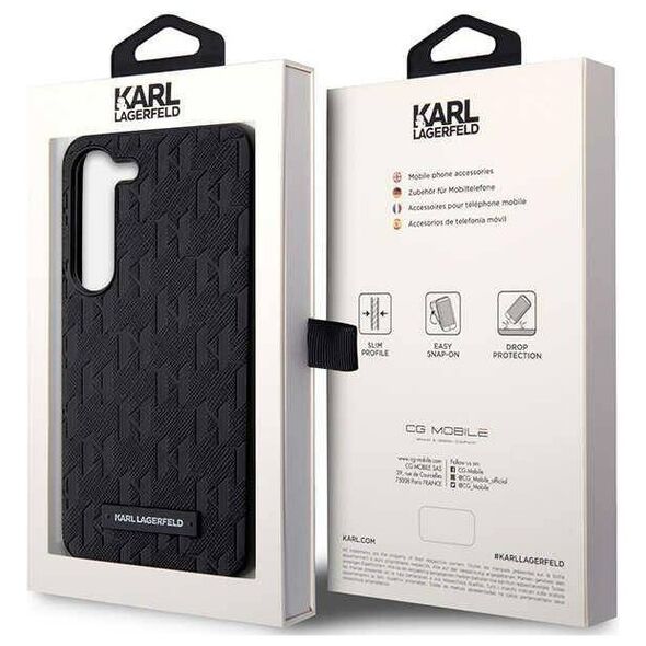 Original Case SAMSUNG GALAXY S24+ Karl Lagerfeld Hardcase Saffiano Mono Metal Logo (KLHCS24MSAKLHPK) black 3666339246976