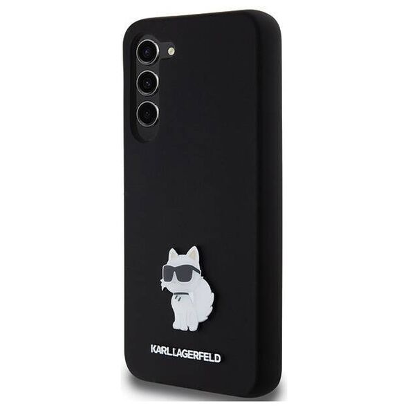 Original Case SAMSUNG GALAXY S24+ Karl Lagerfeld Silicone Choupette Metal Pin (KLHCS24MSMHCNPK) black 3666339259181