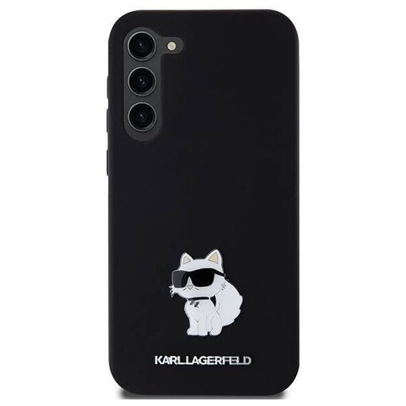 Original Case SAMSUNG GALAXY S24+ Karl Lagerfeld Silicone Choupette Metal Pin (KLHCS24MSMHCNPK) black 3666339259181