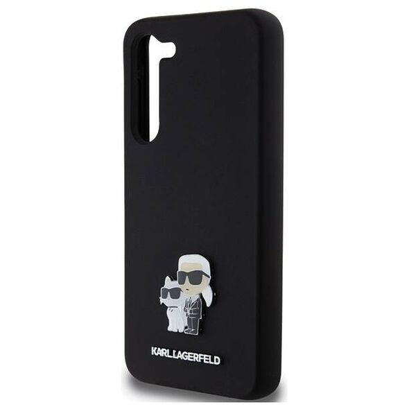 Original Case SAMSUNG GALAXY S24+ Karl Lagerfeld Hardcase Silicone Karl&Choupette Metal Pin (KLHCS24MSMHKCNPK) black 3666339259150