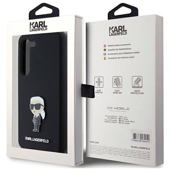 Original Case SAMSUNG GALAXY S24+ Karl Lagerfeld Silicone Ikonik Metal Pin (KLHCS24MSMHKNPK) black 3666339259242