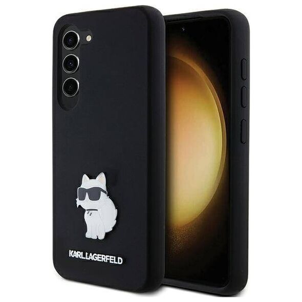 Original Case SAMSUNG GALAXY S24 Karl Lagerfeld Silicone Choupette Metal Pin (KLHCS24SSMHCNPK) black 3666339259174
